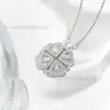 Colar Coração de Amor Trevo de Quatro Folhas O Amor é em Formato de Coração e Pode Ser Usado Sorte no Verão com Corrente para Clavícula