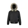 Eme Yishengyi "Fiona" Chaqueta de Algodón Estilo Retro Americano con Cuello Grande de Piel, Falso Dos Piezas con Cremallera y Cuello Alto para Hombres y Mujeres