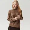 Suéter tejido de punto con cuello medio alto, manga raglán, hilo floral simple, holgado y versátil, nuevo estilo de manga larga otoño/invierno 2026