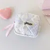 Bolsa de Maquillaje Acolchada de Tela Estilo Coreano, Bolsa Portátil para Guardar Toallas Sanitarias para Estudiantes, Bolsa Menstrual, Bolsa para Auriculares Bluetooth, Bolsa para Labiales