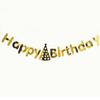 Ins Feliz Aniversário do Bebê Feliz Aniversário Banner de Flores Carimbadas com Letras