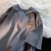 Camiseta de Verano para Hombre de Manga Corta, Peso Pesado, Cuello Redondo, Estampada, Nueva Marca de Moda Ins, Versátil, Holgada, Casual, de Media Manga