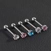 Anillos para Piercing de Lengua Estilo Europeo y Americano Acero Inoxidable Zircón Brillante Nicho Moda Joyería para Piercing Tachuelas para Lengua Venta al por Mayor