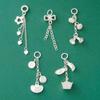 Colgante de Lazo de Plata Esterlina S925 Oro Rijin Borla Colgante Deslizante con Incrustaciones Accesorios para Pulsera de Cuentas DIY