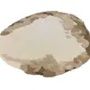 Tapete Redondo Irregular Artístico com Pelo Alto e Baixo Estilo Creme Tapete Feito à Mão com Tufting para Sala de Estar de Villa