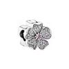 Pulsera Pangadora de Plata Esterlina S925 Hueso de Serpiente con Cuentas Planas con Cuentas Corazón del Océano Venta Caliente Joyería DIY