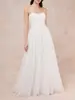 Vestido de Novia Ligero Estilo Francés, Sin Tirantes, Encaje de Malla Sencillo, Vestido de Novia de Nicho de Alta Gama para Fotografía de Viaje al Aire Libre, Dulce Venta al por Mayor Transfronteriza