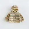 Chaqueta retro de lana de cordero para niña 2026 nuevo invierno bebé forro polar floral engrosado top zdw6505