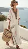 Estilo Novo Transfronteiriço Estilo Resort à Beira-Mar Saia Longa Solta com Decote V Estampada em 3D Saída de Praia Vestido Boêmio Verão