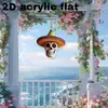 Nuevo Colgante de Sombrero de Calavera Acrílico Decoración de Halloween para el Hogar Mochila Espejo Retrovisor Coche Dibujos Animados Transfronterizo