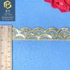Hilo de oro código de barras soluble en agua encaje de cuentas de 2.7 cm lentejuelas bordado unilateral encaje encaje encaje accesorios para vestido de encaje en stock