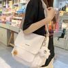 Bolsa carteiro feminina versátil estudante aula bolsa de ombro casual mochila transversal estilo Ins Japonês Harajuku bolsa carteiro