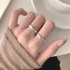 Anillos de Pareja Sweet Eclipse Glacier S925 Plata de Ley, Diseño de Nicho Retro de Lujo Ligero, Tamaño Ajustable de Gama Alta, Adecuado para Regalar