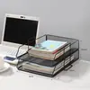 Estantería de Escritorio Soporte para Libros de Escritorio Caja Organizadora de Almacenamiento Multicapa Gran Capacidad Alta Apariencia Estante para Archivos