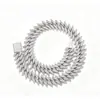 Pulsera Hip-Hop Europeo y Americano de Zirconia Completa de 20 mm para Hombres, Cadena Cubana Personalizada, Collar Cubano de Espinas de Moda, Joyería al por Mayor