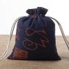 Bolsa de lino bolsa de joyería con cordón bolsa de brocado hecha a mano bolsa para juegos culturales bolsa de sachet bolsillo pequeño de atado