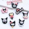 Acessórios de Resina Laço Kuromi Brilhante Feito à Mão DIY Cola Creme Capinha de Celular Grampo de Cabelo Imã de Geladeira Enfeites