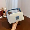Bolsa Tote de Lona Simples Estilo Coreano Transfronteiriça Sensação de Alto Padrão Bolsa de Armazenamento para Produtos de Skincare Portátil de Viagem Bolsa de Maquiagem de Mão para Mulheres
