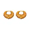 Pendientes Redondos Huecos Chapados en Oro Real de 18 Quilates Pendientes Versátiles Pesados de Moda Europeos y Americanos Pendientes de Nicho de Gama Alta para Mujeres