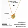 Colar de Aço Inoxidável Que Não Desbota Pingente de Coração com Óleo Pingando Morango Joaninha Colar Banhado a Ouro 18K