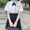 Camisa JK Jinbukang Uniforme Estudiante Femenina Cuello de Muñeca Ropa Exterior Estilo Preppy Manga Corta Material Escolar Camisa Top Verano