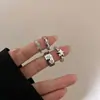 Anel Minimalista para Dedo Indicador Feminino, Luxo Leve de Alto Padrão com Design de Estrela, Anel Aberto de Nicho Micro-Incustado