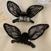 2026 Clip para el Cabello de Encaje Negro Estilo Lujo Ligero con Orejas de Conejo Tamaño Pequeño Clip para el Cabello de Gama Alta Estilo Coreano Pasador de Moño Versátil para Mujeres