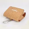 Bolsa de Almacenamiento para Auriculares de Corcho Natural con Tapa abatible y Diseño de Mosquetón, Estuche Portátil de Cuero para Guardar Auriculares, Personalizable