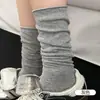 Meias Sociais Femininas Zhuji Elásticas com Borda Enrolada Estilo Miu Estilo Ballet Folgadas, Algodão Amigo da Pele, Absorventes de Suor, Respiráveis para Panturrilha