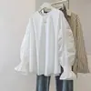 Camisa Blanca de Manga Larga de Alta Gama Estilo Francés para Mujer, Primavera 2026, Top Holgado Chic Talla Grande, Artículo Impresionante y Popular