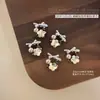 Novos Acessórios para Nail Art de Laço de Guirlanda de Natal, Liga Metálica Super Brilhante Estilo Japonês Incrustada com Diamantes e Pérolas, Decorações de Diamante para Unhas de Guirlanda