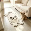 Alfombra de felpa temática de gato realista TEMU transfronteriza, imitación cachemir, alfombra gruesa para mesita de noche en el dormitorio, tapete absorbente para el baño