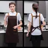 Venda Direta de Fábrica Roupa de Trabalho Impermeável à Prova de Óleo Avental com Suspensório Três Fivelas Restaurante Cafeteria Loja de Chá com Leite Avental de Cozinha Impressão Dropshipping