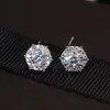 Pendientes Hexagonales Transfronterizos Nuevos de Amazon con Circonita Microincrustada para Mujer, Pendientes de Moda Personalizados Super Brillantes al por Mayor