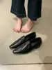 Colección Nueva de Verano 2026: Mules Cuadrados de Tacón Bajo para Mujer, Planos, Versátiles, Elegantes Zapatos de Piel, Estilo Mary Jane, Zapatos Planos para el Trabajo