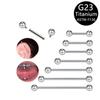 Nuevo G23 acero de titanio diente interno clavo para la oreja 16G/1.2mm aguja fina F136 perforado clavo para la lengua clavo para el hueso de la oreja joyería al por mayor