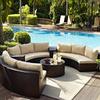 Combinación de sofá redondo de ratán para exteriores, jardín, patio, semicírculo, silla de ratán, sofá para exteriores, hotel, sofá curvo para sala de estar