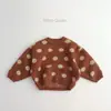 Cor linda e estilo versátil~ Suéter infantil outono e inverno versão coreana estampa de bolinhas para meninos e meninas moda retrô pulôver malha