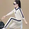 2026 Nuevo Conjunto Deportivo Casual Estilo Primavera y Otoño Sudadera de Cuello Redondo Manga Larga Holgado Talla Grande Moderno Conjunto de Dos Piezas para Mujer