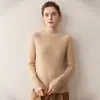 Suéter Feminino de Cashmere Outono/Inverno 2026 Novo Design com Mangas Vazadas e Gola Alta Meia Malha Fashionable Camada Base