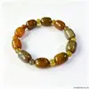 Pulsera de Ágata Patrón Dragón de Linaje Multicolor Qianjing Wanma, Pulseras DIY de Cuentas Cilíndricas y Redondas, Suministro para Transmisiones en Vivo, Pulseras para Hombres y Mujeres, Venta al por Mayor