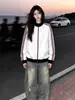 Jaqueta Listrada Estilo College Nicho Americano Feminina Marca Trendy 2026 Outono/Inverno Nova Solta Casual Versátil Top ins