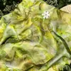 Nuevo Tejido de Seda Xiangyun Jacquard de Rayón con Patrón de Nube y Limón Verde Estilo Nacional Chino para Camisas, Chalecos y Qipao Materiales Hechos a Mano