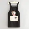 Delantal Impermeable de Dibujos Animados Uso Doméstico de Cocina Cubierta de Manga Limpiable Ropa para Mujer Puesto de Catering Ropa de Trabajo de Manga Larga Impresión de Logotipo