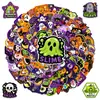 Nuevo juego transfronterizo de 100 piezas de pegatinas creativas y divertidas de Halloween, decoraciones caricaturescas peculiares, pegatinas impermeables para funda de teléfono