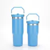Nueva Taza de Hielo de Gran Capacidad de 20Oz30Oz Termo Pot Asa Exterior Taza con Popote Acero Inoxidable 304 Taza Termo