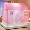 Casa pequena de desenho animado classe a antibacteriana antiácaro antiqueda pai-filho crianças de volta ao fundo da rede mosquiteira criptografia sombreamento cama de 1,5 m1,8 m