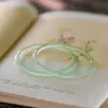 Atacado Calcedônia Tipo Gelo Cuidadosamente Selecionada Pulseira Sino Pulseira de Ágata Feminina Círculo Pequeno Empilhável Usar Tira Fina Pulseira Lua Branca Estilo Antigo