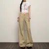 Jeans Khaki Estilo Americano para Mujer, Tendencia Invierno 2025, Nuevos Pantalones Acampanados Retro de Cintura Baja que No se Pegan a las Piernas