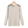 Primavera tecida gola redonda espessada expandida veludo quente aquecimento térmica roupa íntima top feminina meia-idade e idosos blusa de baixo outono idosos roupas masculinas